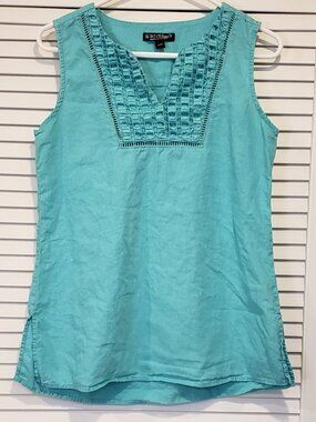 The B.C. clothing company linen viscosa blend aqua green tank top Small
